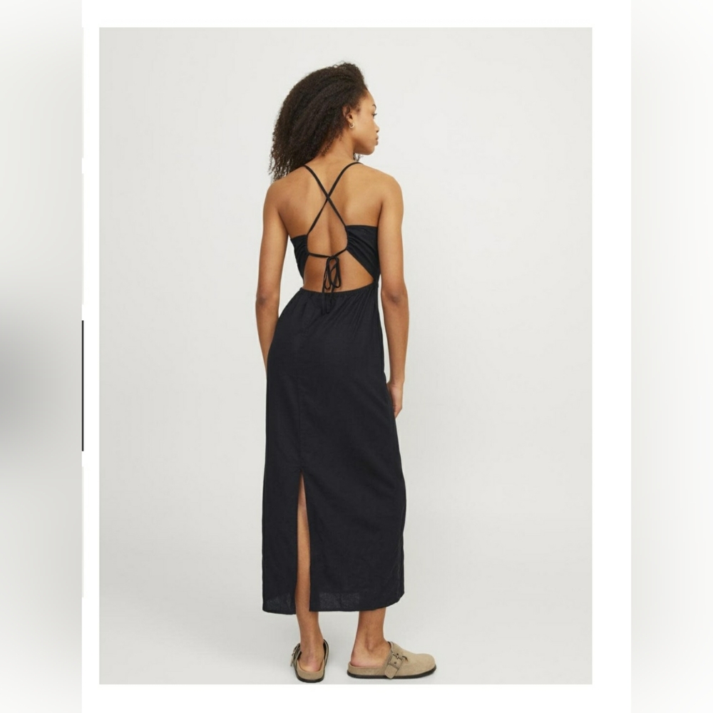 JXAGNES NWT LINEN DRESS - BLACK